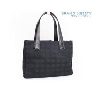 Chanel Travel Line Tote Bag Shoulder Black Nylon Leather